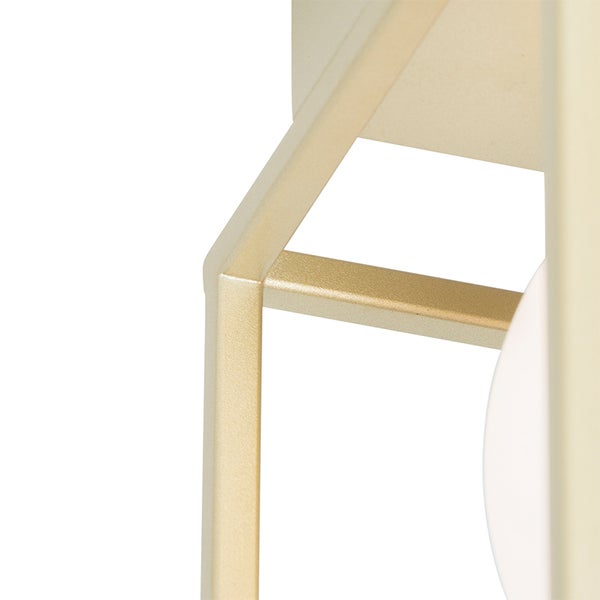 Detailaufnahme eines Lampengestells aus Metall