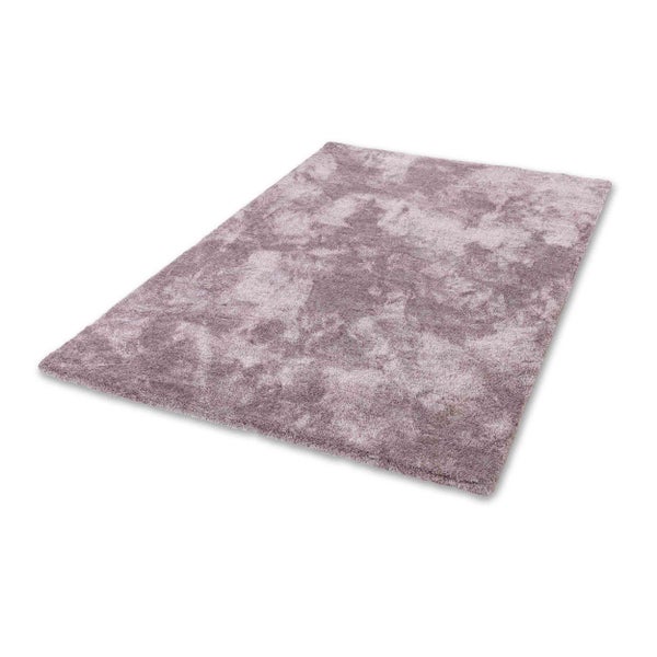 Hochflor-Teppich in melierter Optik, violetter rechteckiger Shaggy-Teppich.