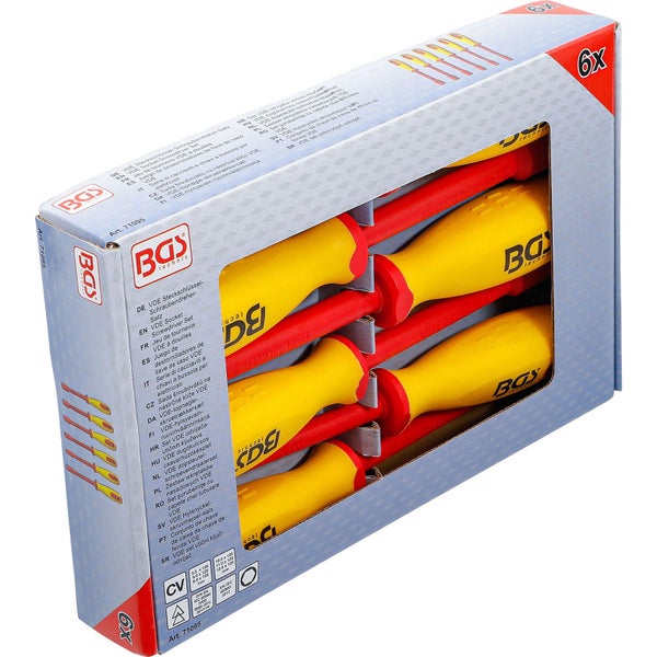 BGS Werkzeug VDE Steckschlüssel Schraubendreher Set, sechs Stück