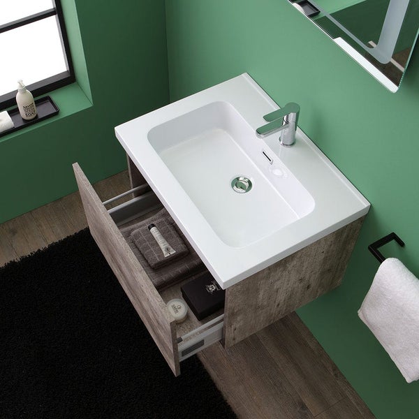 Waschtischkombination mit offenem Schubfach im Badezimmer