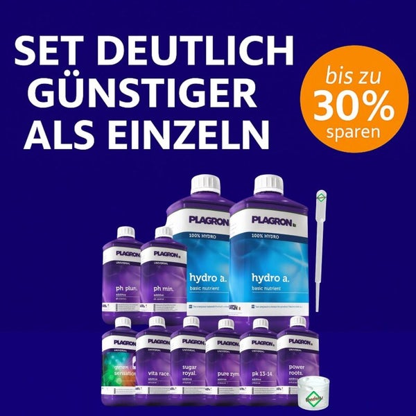 Plagron Düngemittel Set mit verschiedenen Nährstoffen und Zusätzen