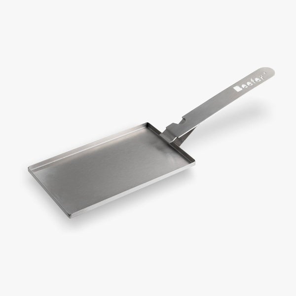 Beefer Gastronormschale aus Edelstahl mit Griff für Grillgut, rechteckig.
