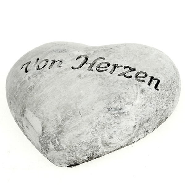 Herzförmiger Deko-Stein mit der Inschrift 'Von Herzen'