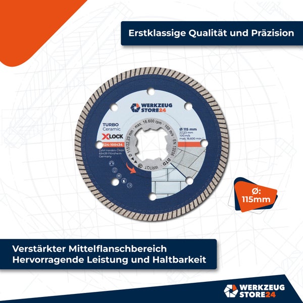 WS24 Diamanttrennscheibe X-Lock® Premium Feinsteinzeug 115 mm - WS24-100434
