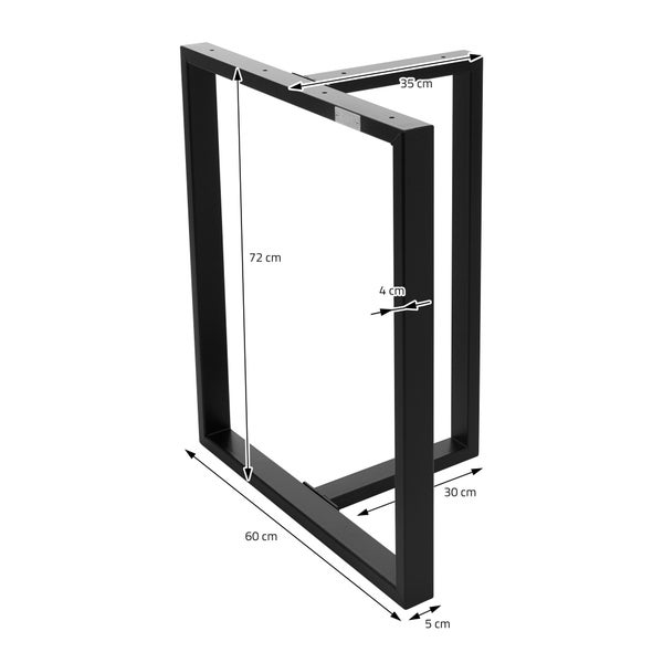 ML-Design 2er Set Tischgestell B60xH72 cm in T-Form, Metall, Schwarz, Industrial-Design,  Kufengestell für Esstische & Schreibtische, Tischbeine Tischkufen Tischuntergestell Möbelfüße für DIY-Projekte