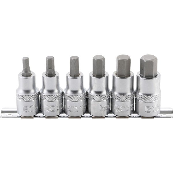 BGS Bit-Einsatz-Satz Antrieb Innenvierkant 12,5 mm (1/2) Innensechskant 6 - 14 mm 6tlg. - 8887
