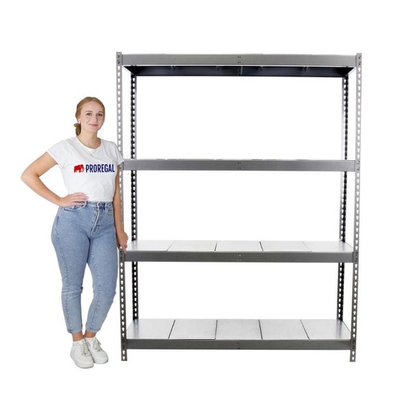 Schwerlastregal METAL YETI FOUR | HxBxT 200x120x75cm | Fachlast 400kg | Grau