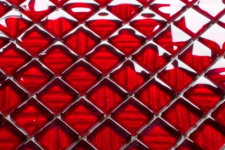 Glasmosaik auf Netz für Bad und Küche 30cm x 30cm  - Red Hot Chili Peppers