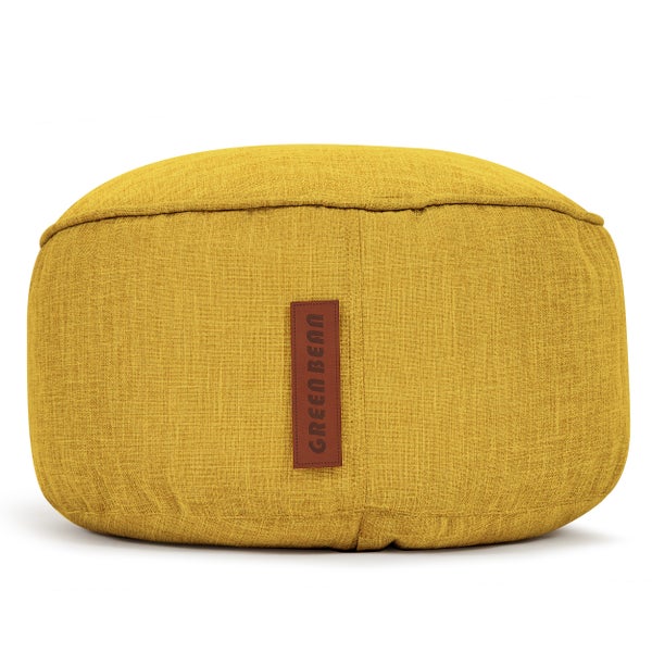 Green Bean Sitzsack-Hocker 45x25cm mit EPS-Perlen Füllung - Fußhocker Fußkissen Sitz-Pouf für Sitzsäcke - Bodenkissen für Kinder und Erwachsene - Fußablage Sitzkissen Sitzhocker Gelb