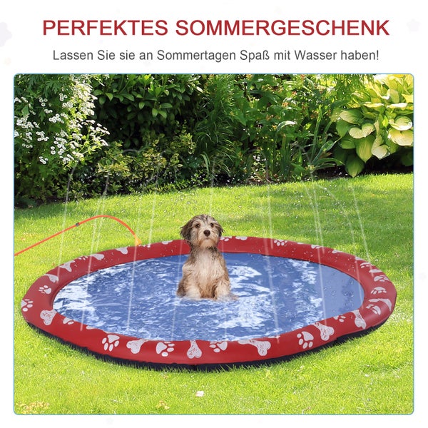 PawHut Hunde-Planschbecken, Ø170 cm, Kunststoff, Rot