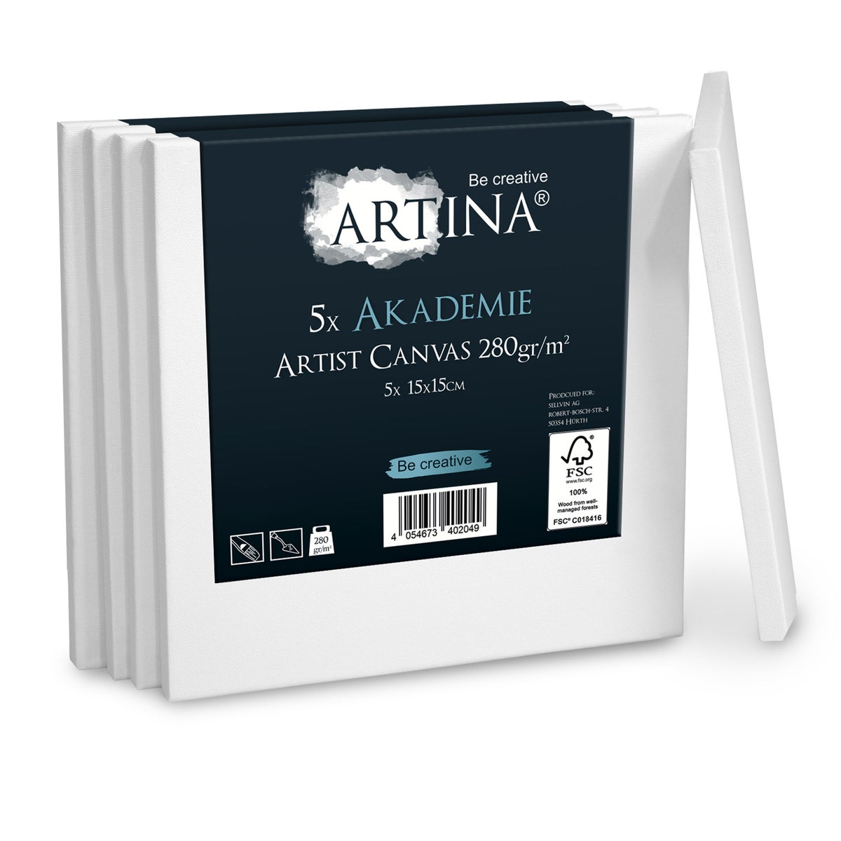 Artina Akademie Keilrahmen 15x15cm FSC (5tlg)