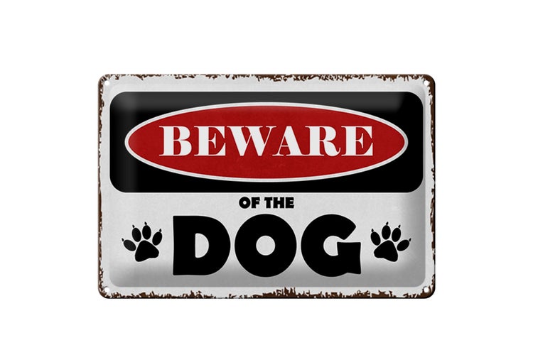 Blechschild Spruch 30x20cm beware of the dog Vorsicht Hund