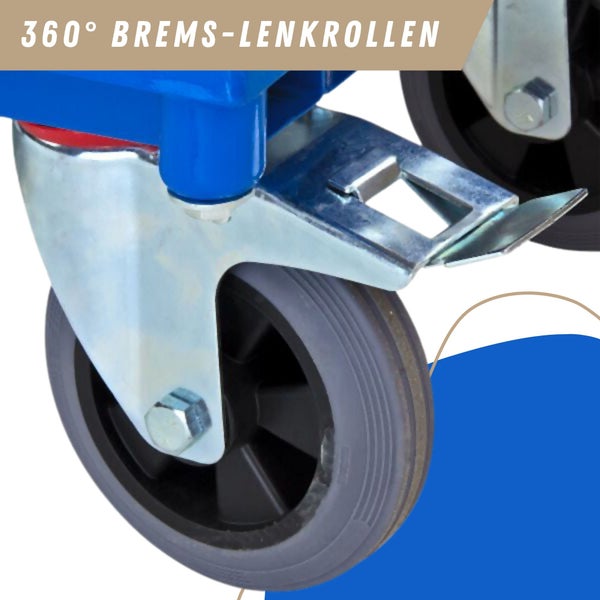 PROREGAL Transportwagen Doppelstirnwand 2 Wände HxBxL 94 x 50 x 102 cm Traglast 180 kg Lichtblau