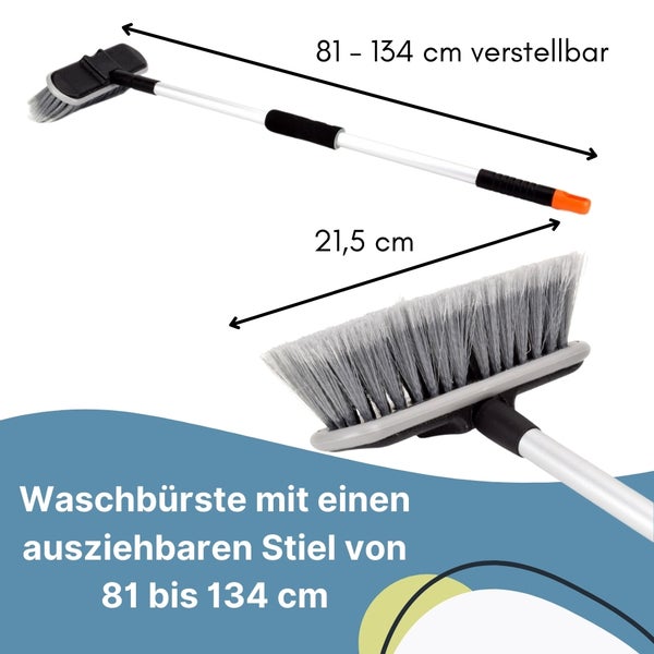 Waschbürste mit Teleskopstiel, verstellbar von 81 bis 134 cm
