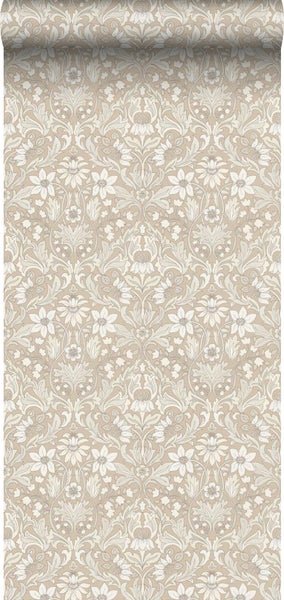 Borastapeter Tapete Blumenmuster im Jugendstil Beige - 53 cm x 10.05 m - 660945
