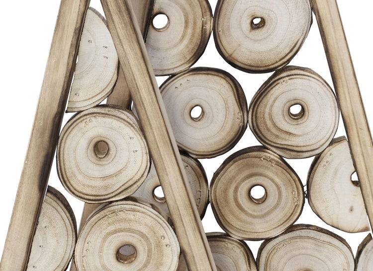 FRANK FLECHTWAREN | Holzdeko Tannenbaum, 2er Set, 38 x 10 x 80 cm, 47 x 12 x 110 cm, HOLZ, PAULOWNIA