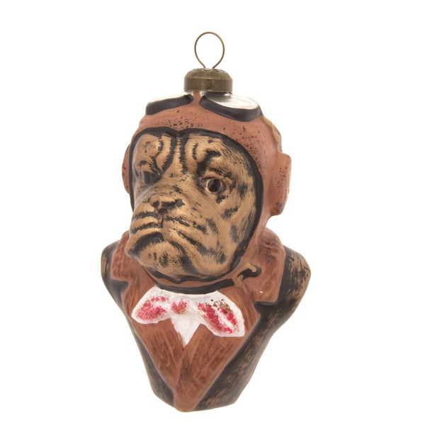 Dekorative Hunde-Weihnachtskugel im Flieger-Stil