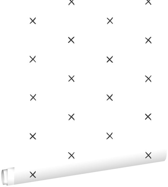 ESTAhome Tapete grafisches Motiv Schwarz-Weiß - 53 cm x 10.05 m - 139068