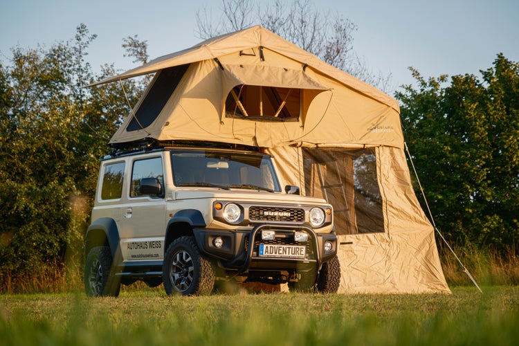 AdventureMate140 Dachzelt mit Vorzelt, 140x240 Matratze inkl. 3D Mesh