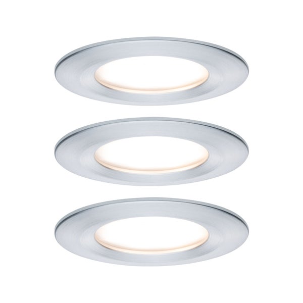 LED Einbauleuchte 3-Step-Dim Nova Coin Basisset starr IP44 rund 78mm Coin 3x6W 3x470lm 230V dimmbar 2700K Alu gedreht