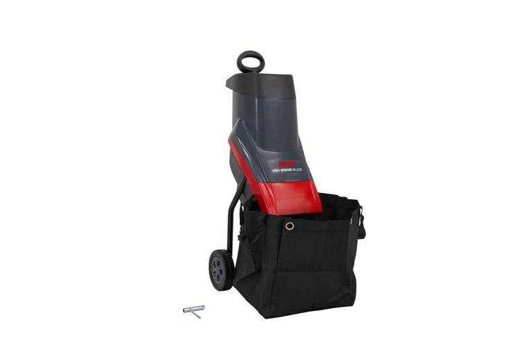 AL-KO Messerhäcksler MH 2500 Slice mit Textilfangtasche und Fahrgestell.