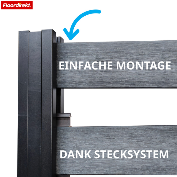 Einfache Montage des Zauns dank Stecksystem