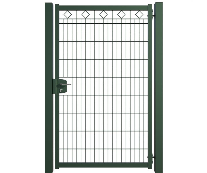 Gartentor aus Metall mit Schloss und Gitter