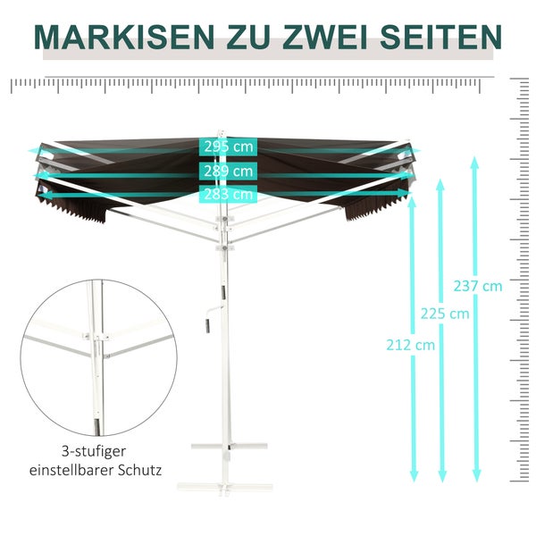 Terrasse mit Markise, Tisch und Stühlen