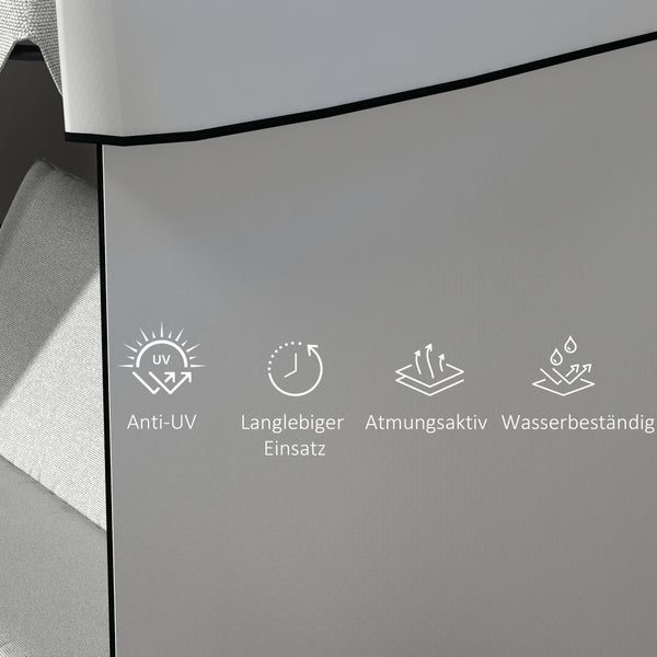 Outsunny Schutzhülle, Abdeckhaube, UV-Schutz, extra Befestigung, Rechteckig, 215 x 155 x 150 cm, PE, Grau