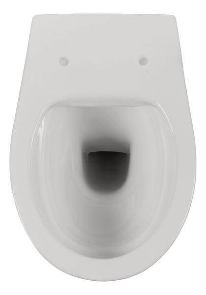Calmwaters® Hänge WC spülrandlos in Manhattan-Grau, Wand-WC mit Abgang waagerecht, Tiefspül WC ohne Spülrand, Tiefspüler wandhängend, Wandtoilette aus Sanitärkeramik in Grau, 08AB6145
