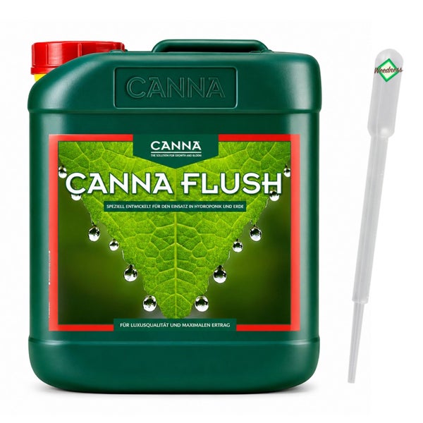Canna Flush Pflanzenspülmittel im Kanister mit Dosierpipette für Hydroponik und Erde