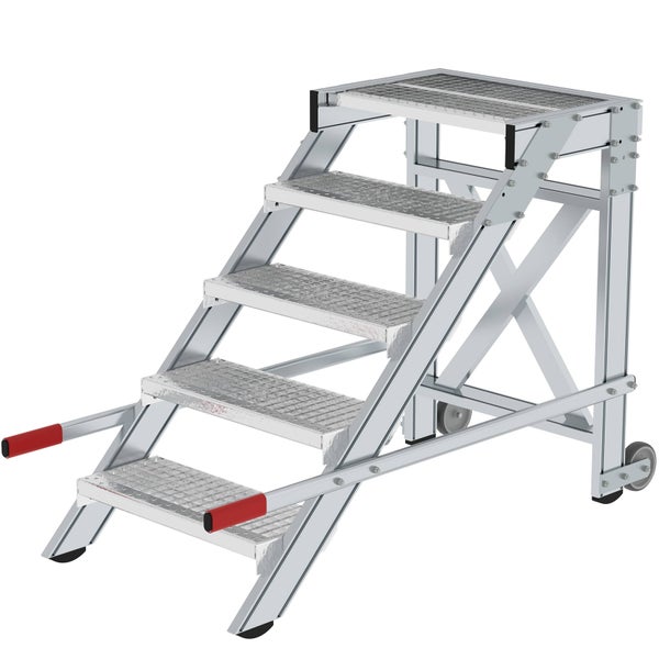 Rollbare Treppe aus Aluminium mit fünf Stufen