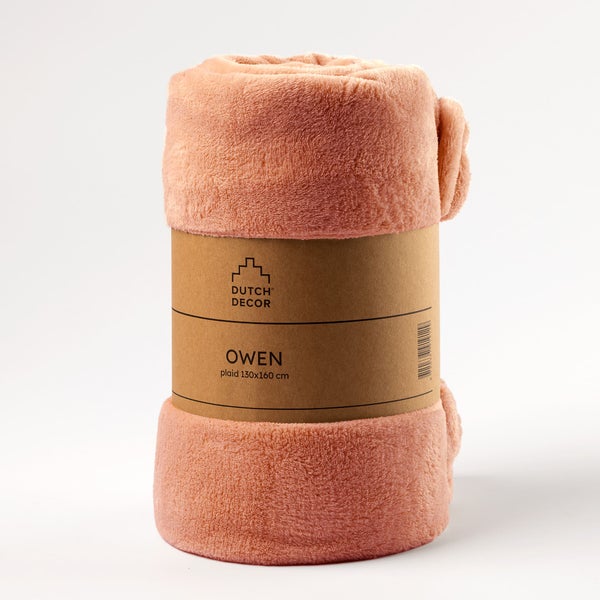 Gerollte Decke Owen, 130x160 cm, mit Banderole der Marke Dutch Decor