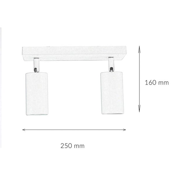 Wandleuchte mit zwei Lampen, Abmessungen 250 mm x 160 mm