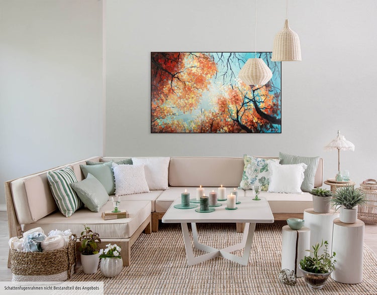 Handgemaltes Gemälde Acrylfarbe 120x75cm Rot
