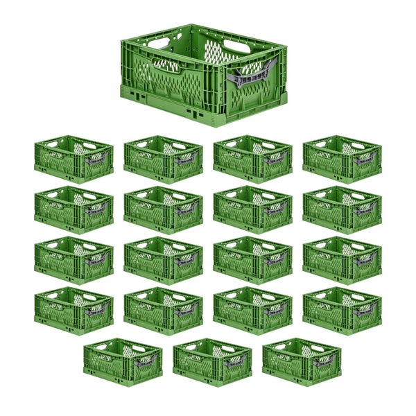 PROREGAL SuperSparSet 20x Stabile Profi-Klappbox Chameleon in Industriequalität HxBxT 18 x 30 x 40 cm 17 Liter klappbar stapelbar