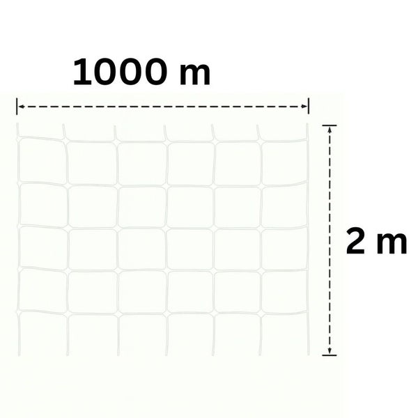 Abbildung eines Schutznetzes mit den Maßen 1000 Meter mal 2 Meter.