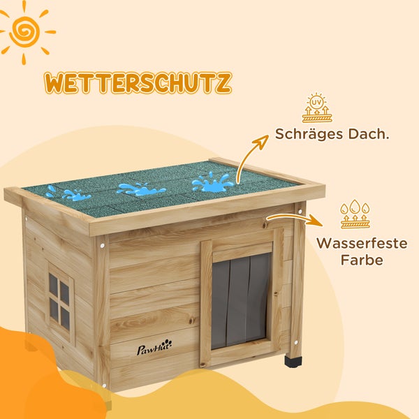 Holz Hundehütte mit schrägem Dach und wasserfester Farbe