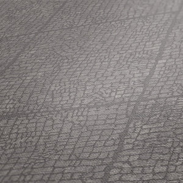 Nahaufnahme einer grauen Tapete mit Reptilienmuster