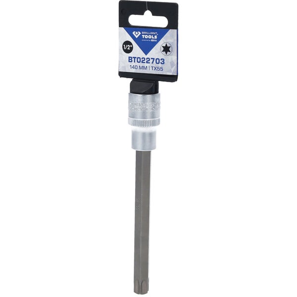 BRILLIANT TOOLS 1/2 Torx-Bit-Stecknuss 140 mm lang T55 - BT022703