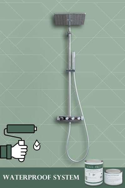 Duschsystem mit Regenduschkopf, Handbrause und zwei Dosen Imprägnierungsmittel