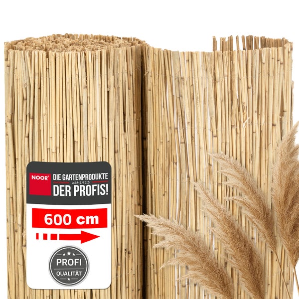 Noor Schilfrohrmatte als Sichtschutz für den Garten mit 600 Zentimeter Länge.
