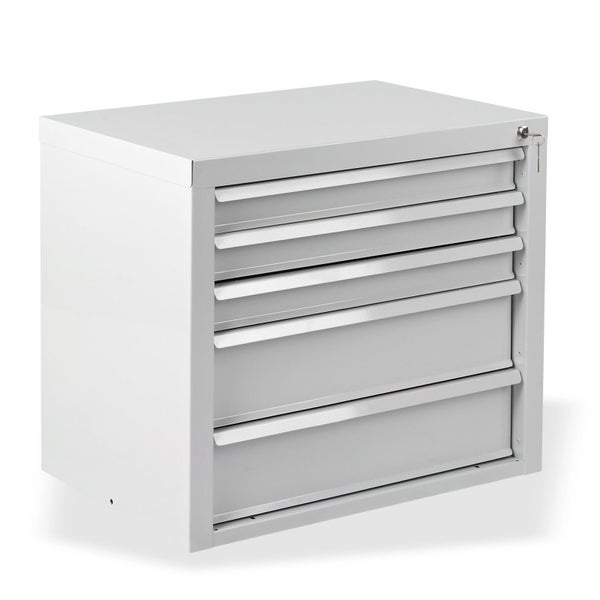 PROREGAL Schubladenschrank Kobra mit 5 Schubladen HxBxT 60 x 70 x 43,5 cm Lichtgrau