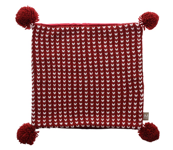 FRANK FLECHTWAREN | Kissenhülle Bommel, 2er Set, 45x45cm, 50x30cm, POLYESTER, ACRYL