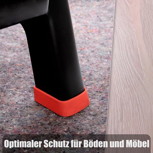 Möbelbein mit Bodenschoner auf einem Teppich