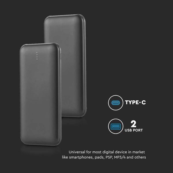 LED Display Power Banks - Schwarzes Gehäuse - 10000mAh