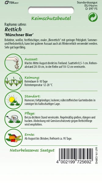 Rettichsamen Münchner Bier im Saatgutbeutel