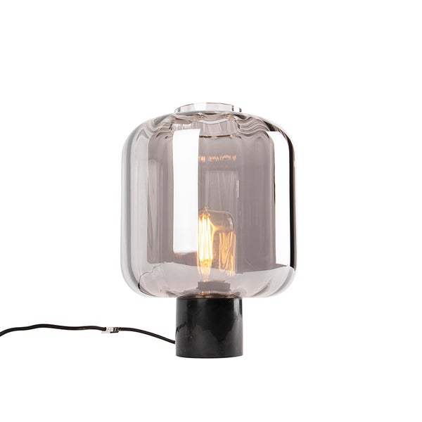 Tischleuchte aus Glas und Steinzeug mit Leuchtmittel