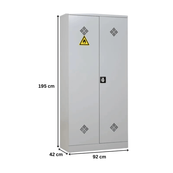 PROREGAL Gefahrstoffschrank Snake HxBxT 195 x 92 x 42 cm Grau