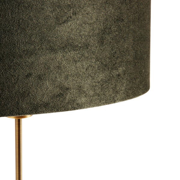 Nahaufnahme eines Lampenschirms mit Textilstruktur auf einer Lampe